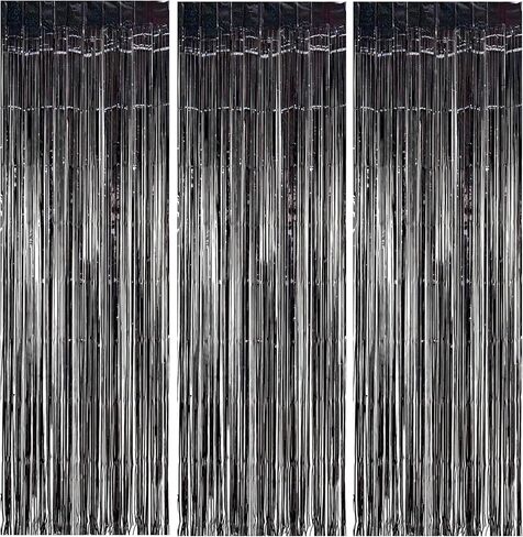 3 Pack Foil Curtain Backdrop 3.3x6.6 ft Tinsel Fringe Curtains for Parties Metallic Streamers Photo Booth Props,Wedding & Birthday,Holiday Decorations Disco,Bachelorette,Door Hanging Decor (Pink) in Saudi Arabia