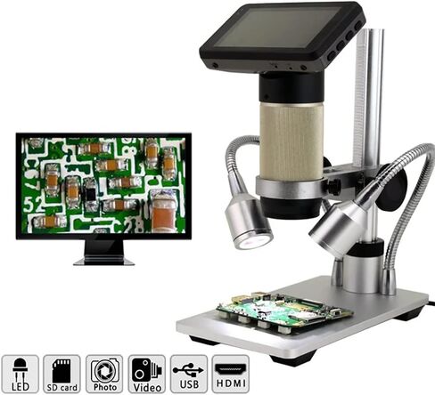 مجهر رقمي، دقة 3 ميجابكسل، تكبير 10X-300X، لحام HDMI USB، مجاهر فيديو، لإصلاح الهاتف SMT SMD DIY، النوافذ المتوافقة in Kuwait