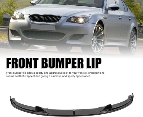 Fabater Front Bumper Lip Spoiler, 3PCS High Strength Sporty Front Bumper Body Kit, Front Bumper Lip Chin Splitter Diffuser for E60 E61 M5 2005-2010 (Glossy Black) in Saudi Arabia