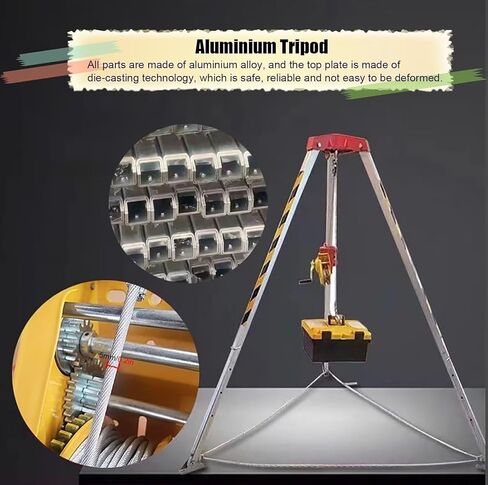 Heavy-Duty Aluminum Alloy Rescue Tripod Kit, Easy Assemble Confined Space Tripod for Sewer Wellhead, 1800 lbs Capacity, Ideal for Safety & Rescue Operations,2600IBS in Saudi Arabia