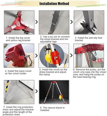 Heavy-Duty Aluminum Alloy Rescue Tripod Kit, Easy Assemble Confined Space Tripod for Sewer Wellhead, 1800 lbs Capacity, Ideal for Safety & Rescue Operations,2600IBS in Saudi Arabia