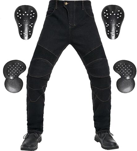 Motorcycle Pants for Unisex with 2 Knee & Hip Armor Protective Pad Elasic Outdoor Activities Motorcycle Riding Pants in Saudi Arabia