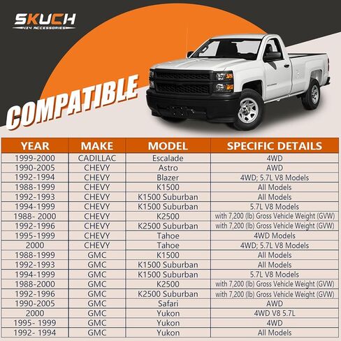15pc طقم التعليق الأمامي مع البولي يوريثان للفترة 1995-1999 Chevy GMC K1500/K2500 ، Tahoe ، Yukon ، Cadillac Escalade 4WD-Stamped Steel Lower Control Arms in Saudi Arabia