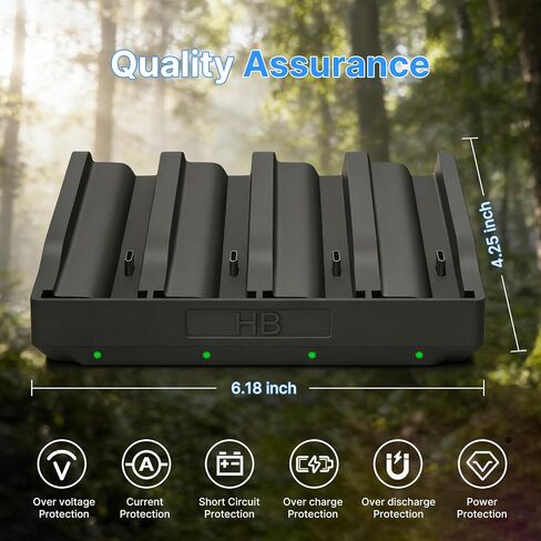 استبدال شاحن بطارية سريع بـ 4 منافذ لـ TACTACAM Reveal، قاعدة شحن متوافقة مع Reveal X، X Pro، Pro 3.0، X Gen 2.0، X Gen 3.0، XB، SK، بطارية كاميرا صيد فائقة 12 فولت/5 أمبير in Kuwait