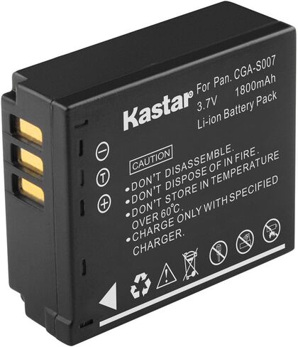 Kastar Ultra Fast Charger and Battery (2-Pack) Replacement for Panasonic Lumix CGA-S007, CGA-S007A and DMW-BCD10 and Lumix DMC-TZ1, DMC-TZ2, DMC-TZ3, DMC-TZ4, DMC-TZ5, DMC-TZ11, DMC-TZ15, DMC-TZ50 in Kuwait