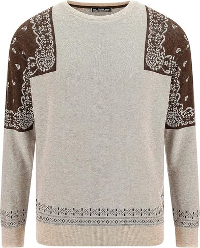 GUESS Men's Adrian Long Sleeve Crew Neck Bandana Sweater in Saudi Arabia