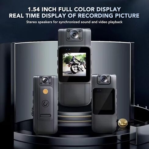 Wearable Camera 2K HD Resolution with 180° Rotatable Lens, Night Vision & Magnetic Back Clip - Real - Time Color Display, Motion Detection for Outdoor Sports & Cycling Enthus in Kuwait