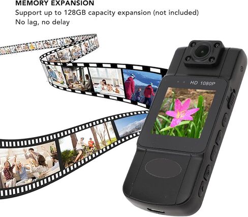 Wearable Camera 2K HD Resolution with 180° Rotatable Lens, Night Vision & Magnetic Back Clip - Real - Time Color Display, Motion Detection for Outdoor Sports & Cycling Enthus in Kuwait