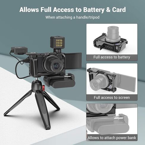 قفص كاميرا صغير الحجم لكاميرا Sony ZV-1 II/ZV-1F / ZV-1 + حزام معصم سريع التحرير in Kuwait