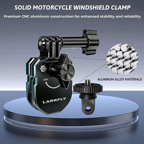 Motorcycle Windshield Clip Camera Mount Motorbike Accessories for Gopro Hero 13 12 11 10 9 8 for DJI Action 5 4 3 2 OSMO 360 for insta360 X5 X4 X3 Ace Pro 2 Action Camera All Aluminum Metal in Kuwait
