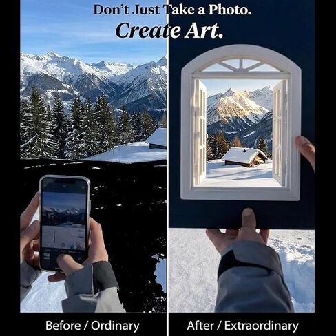 Creative Window Props,Portable Creative Window Frame Photography Props,CreativeTravel Photography Accessory Gifts,Perfect for Outdoor Taking Photos at Mountaintops,Lakesides and City in Saudi Arabia