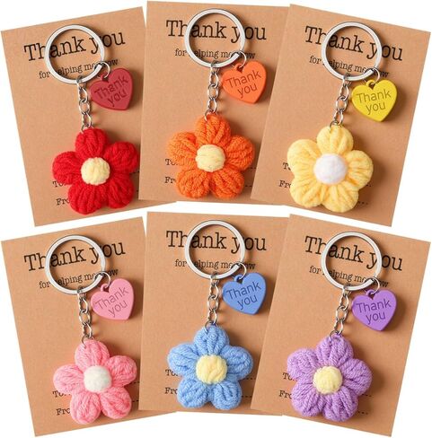 Graduation Teacher Appreciation Gift Bulk Crochet Flower Keychain with Thank You Card Thank You for Helping Me Grow in Saudi Arabia