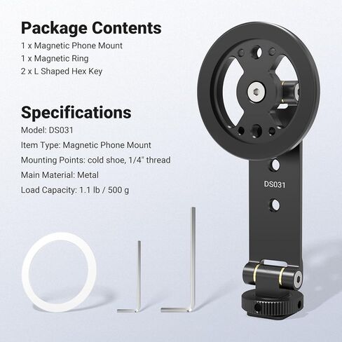 حامل ثلاثي القوائم للهاتف المغناطيسي من NEEWER متوافق مع MagSafe iPhone Samsung، محول حامل الهاتف المحمول المعدني القابل للتعديل مع حذاء بارد لتركيب حامل ثلاثي القوائم لمراقبة تسجيل الفيديو، DS031 in Kuwait