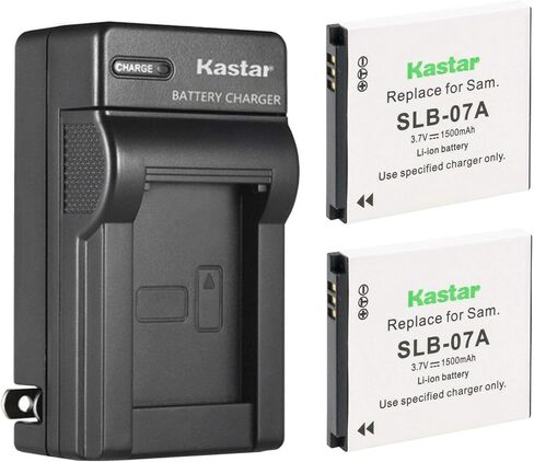 بديل شاحن بطارية حائط تيار متردد من Kastar SLB-07A لبطارية Samsung SLB-07 SLB07، SLB-07A SLB07A، SLB-07B SLB07B، EA-SLB07 4302-001227، شاحن Samsung SBC-07A، SBC-L11 in Kuwait