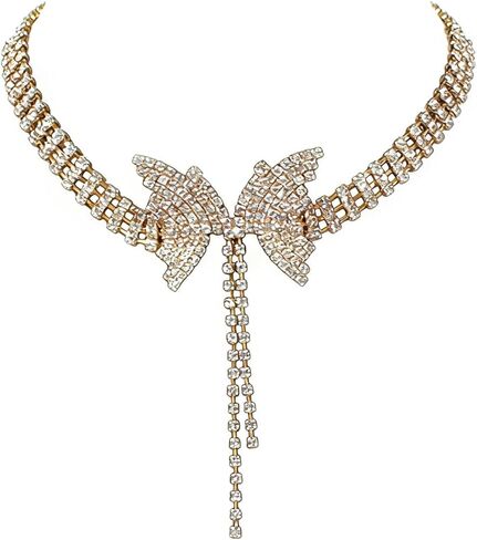 Aomcisi Sexy Shining Crystal Full Rhinestone Choker Crystal Butterfly Choker for Lady Party Jewelry in Saudi Arabia