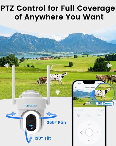 4G LTE Cellular Security Camera Solar, No WiFi Outdoor Camera with SIM Card | 4MP HD 360° Pan Tilt, Color Night Vision, AI Motion Alerts, Off-Grid Camera for Farm Ranch Cabin Construction Site in Saudi Arabia