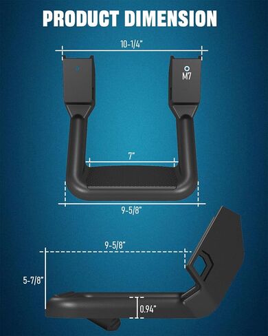 Universal Side Hoop Steps Aluminum Side Step for truck Running Board Compatible with Jeep Ford F150 Dodge Ram Chevy Silverado, Black Powder Coated,2 Pack (Instructions) in Saudi Arabia
