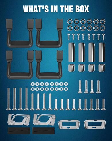 Universal Side Hoop Steps Aluminum Side Step for truck Running Board Compatible with Jeep Ford F150 Dodge Ram Chevy Silverado, Black Powder Coated,2 Pack (Instructions) in Saudi Arabia