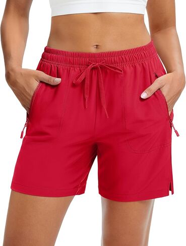 MAGCOMSEN Women's 5" Hiking Shorts UPF 50+ Quick Dry Lightweight Athletic Running Golf Summer Casual Shorts with Pockets in Saudi Arabia
