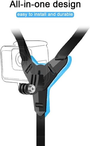 خوذة دراجة نارية منعكسة للذقن الأمامي وحزام حامل لكاميرات GoPro Hero وDJI Osmo وInsta360 وكاميرات الحركة - آمنة وقابلة للتعديل ومثالية POV لتسجيل الفيديو وتسجيل المغامرات - برتقالي in Kuwait
