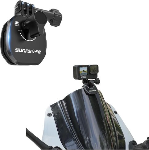 مشبك تثبيت على الزجاج الأمامي للدراجة النارية من سبائك الألومنيوم لـ Gopro Hero 13 12 11 10 9 8، DJI Action 4 3 2، متوافق مع كاميرا الحركة الرياضية insta360 X4 X3 X2 X RS in Kuwait