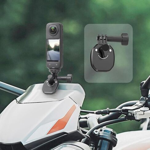 مشبك تثبيت على الزجاج الأمامي للدراجة النارية من سبائك الألومنيوم لـ Gopro Hero 13 12 11 10 9 8، DJI Action 4 3 2، متوافق مع كاميرا الحركة الرياضية insta360 X4 X3 X2 X RS in Kuwait