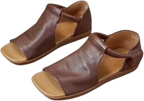 Comfortable women's flat sandals with soft artificial covers, exposed toes and low heels are suitable for summer, beaches, parties and camping in Saudi Arabia