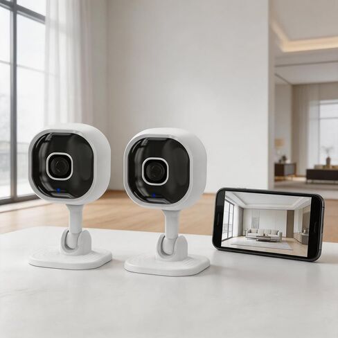 2Pack WiFi 1080P HD Camera for Remote Surveillance Indoor Security Camera for Baby Monitor Dog Camera w/2-Way Audio Siren Motion Detection Infrared Night Vision Magnetic Base Cloud & TF Card Storage in Kuwait