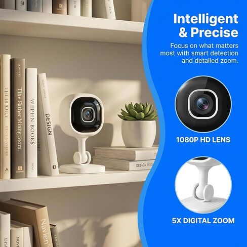 2Pack WiFi 1080P HD Camera for Remote Surveillance Indoor Security Camera for Baby Monitor Dog Camera w/2-Way Audio Siren Motion Detection Infrared Night Vision Magnetic Base Cloud & TF Card Storage in Kuwait