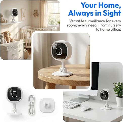 2Pack WiFi 1080P HD Camera for Remote Surveillance Indoor Security Camera for Baby Monitor Dog Camera w/2-Way Audio Siren Motion Detection Infrared Night Vision Magnetic Base Cloud & TF Card Storage in Kuwait