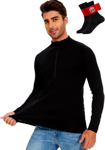 Merinnovation Merino Wool Base Base for Mens Wool Half Zip Sweater Midweight 220g in Kuwait