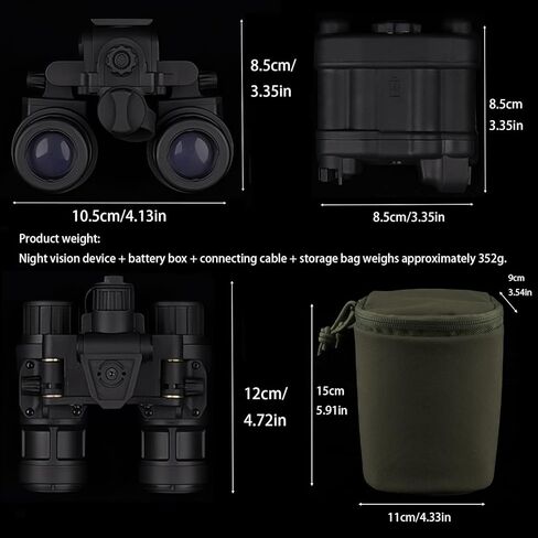 Tactical Night Vision Binoculars with Carrying Case, Helmet-Style AN/PVS31 Binoculars NVG, Non-Functional, with Light, for Hunting and Camping in Saudi Arabia