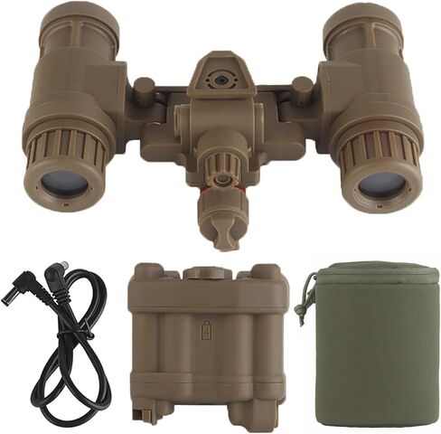Tactical Night Vision Binoculars with Carrying Case, Helmet-Style AN/PVS31 Binoculars NVG, Non-Functional, with Light, for Hunting and Camping in Saudi Arabia