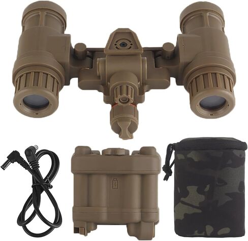 Tactical Night Vision Binoculars with Carrying Case, Helmet-Style AN/PVS31 Binoculars NVG, Non-Functional, with Light, for Hunting and Camping in Saudi Arabia