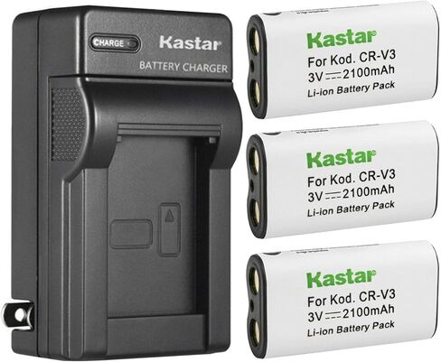Kastar CR-V3 AC Wall Battery Charger Replacement for Kodak CX7525, CX7530, C300, C310, C315, C330, C340, C360, C433, C433 Zoom, C503, C530, C533, C533 Zoom, C603, C613, C623 Zoom, C633 in Kuwait