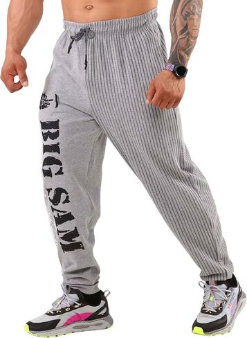 BIG SAM SPORTSWEAR COMPANY Men's Sweatpants with Pockets, Men's Bodybuilding Workout Comfort Design Baggy Muscle Pant in Saudi Arabia