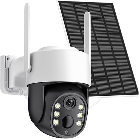 8MP 4K HD Solar WiFi Camera Outdoor Built-in Battery Dual Lens 2K Security Camera Solar Panel Video Surveillance ICSee(4MP Add 32G Card) in Saudi Arabia
