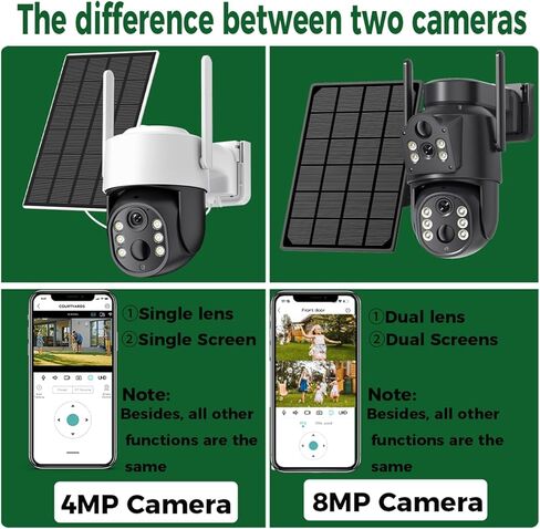 8MP 4K HD Solar WiFi Camera Outdoor Built-in Battery Dual Lens 2K Security Camera Solar Panel Video Surveillance ICSee(4MP Add 32G Card) in Saudi Arabia