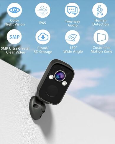 Rraycom 3Pack 2.4G كاميرات أمنية لاسلكية في الهواء الطلق، بطارية 2K تعمل بالذكاء الاصطناعي للكشف عن الحركة صفارات الإنذار إنذار واي فاي كاميرا داخلية منزلية، رؤية ليلية ملونة، محادثة ثنائية الاتجاه، مقاومة للماء، تعمل مع Alexa، Cloud/SD in Kuwait
