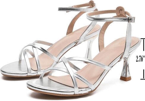 WUIWUIYU Women Girls Strappy Kitten Heels Low Heel Comfy Sandals Adjustable Ankle Strap Round Open Toe For Homecoming Party Dress Wedding Sandal Shoes in Saudi Arabia