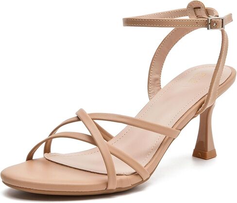 WUIWUIYU Women Girls Strappy Kitten Heels Low Heel Comfy Sandals Adjustable Ankle Strap Round Open Toe For Homecoming Party Dress Wedding Sandal Shoes in Saudi Arabia