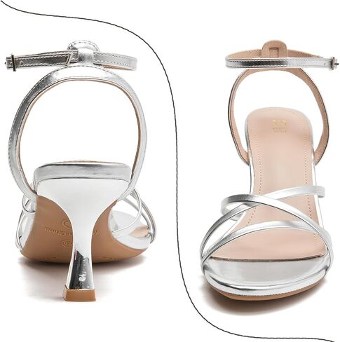 WUIWUIYU Women Girls Strappy Kitten Heels Low Heel Comfy Sandals Adjustable Ankle Strap Round Open Toe For Homecoming Party Dress Wedding Sandal Shoes in Saudi Arabia