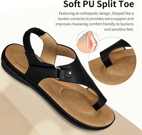 Women's Flat Sandals Summer: Orthopedic Cushioned Footbed Elastic Back Womens Sandals - Comfy Casual Walking Shoes Daily Wear in Saudi Arabia