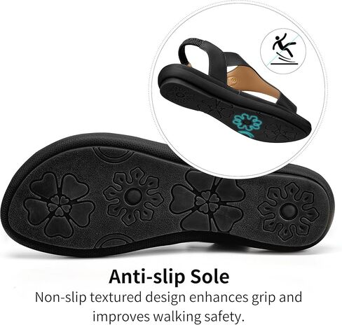 Women's Flat Sandals Summer: Orthopedic Cushioned Footbed Elastic Back Womens Sandals - Comfy Casual Walking Shoes Daily Wear in Saudi Arabia