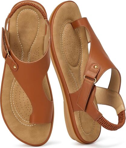 Women's Flat Sandals Summer: Orthopedic Cushioned Footbed Elastic Back Womens Sandals - Comfy Casual Walking Shoes Daily Wear in Saudi Arabia