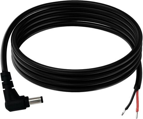 DC5.5mm x 2.5mm 90 درجة الزاوية اليمنى على شكل حرف L، طاقة تيار مستمر، مقبس توصيل ذكر إلى سلك عاري سلك طاقة ضفيرة مفتوح (6.5 قدم - قطعتان) in Kuwait