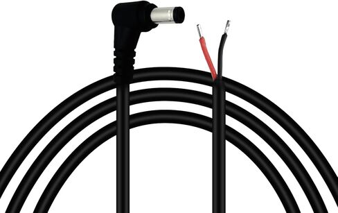 DC5.5mm x 2.5mm 90 درجة الزاوية اليمنى على شكل حرف L، طاقة تيار مستمر، مقبس توصيل ذكر إلى سلك عاري سلك طاقة ضفيرة مفتوح (6.5 قدم - قطعتان) in Kuwait