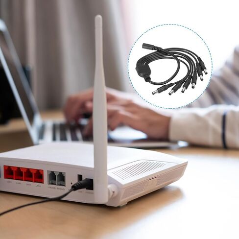 1 أنثى إلى 6 ذكر كابل مقسم الطاقة بتيار مستمر، سلك مقسم 5.5 مم × 2.1 مم لكاميرات CCTV، جهاز التوجيه، شريط إضاءة LED in Kuwait