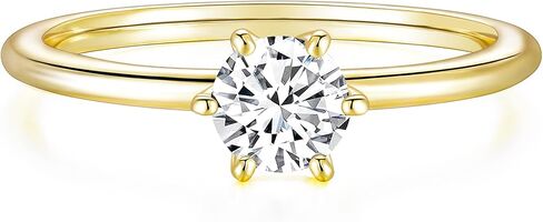 TIGRADE 1.5mm Engagement Ring for Her, Round Cut Cubic Zirconia Wedding Band, Minimalist Bridal Anniversary Ring High Polished Promise Ring for Women in Saudi Arabia