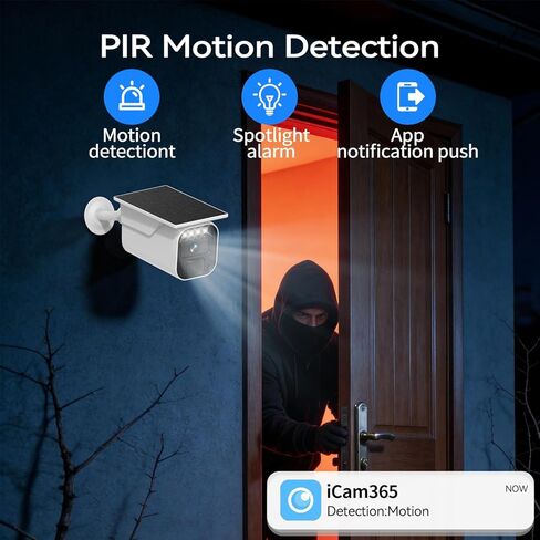 كاميرا أمان خلوية KKB 4G LTE مع لوحة شمسية مدمجة، لا حاجة لكاميرات مراقبة WiFi خارجية مدمجة، كاميرا لاسلكية 2K خارج الشبكة بدون إنترنت، رؤية ليلية ملونة، صوت ثنائي الاتجاه in Kuwait